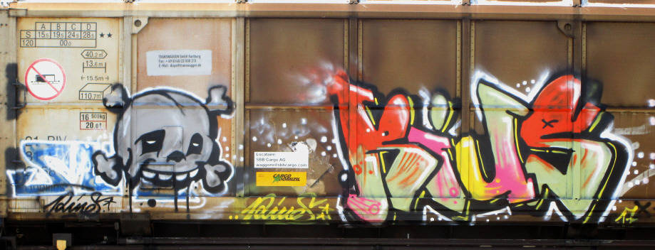 RIUS SBB-gterwagen graffiti zrich