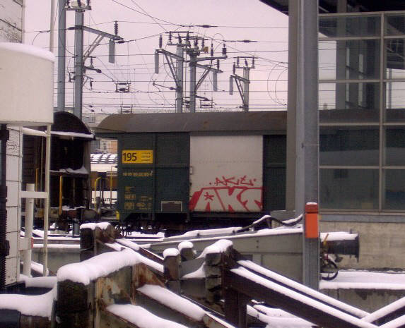 SBB Gterwagen mit AKT Graffiti. AKT graffiti crew zrich
