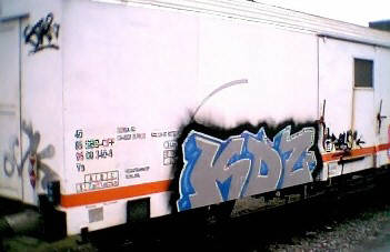 SBB Gterwagen mit KDZ Graffiti. KDZ grffiti crew zrich