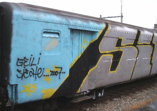 SBB train whole car graffiti Zurich Switzerland GRAFFITI TRAIN ZRICH geile sieche