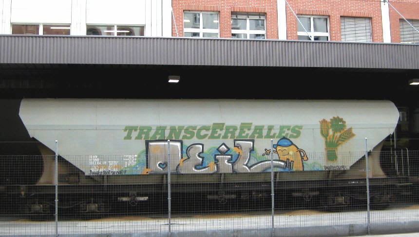 GRAFFITI FREIGHT TRAIN CAR IN ZURICH SWITZERLAND. SBB GTERWAGEN MIT GRAFFITI IN ZRICH